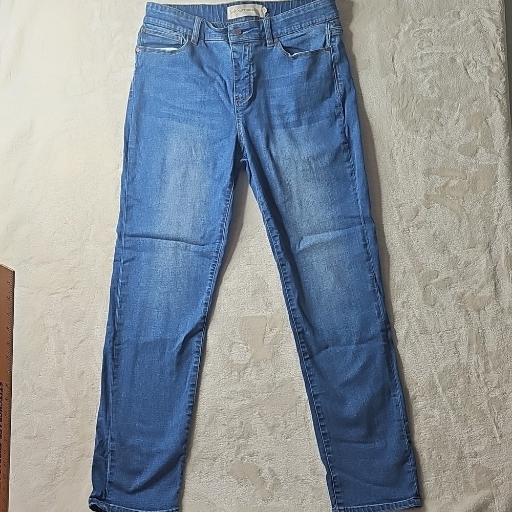 Soft Surroundings Medium Jeans Pull On denim blue stretchy soft skinny